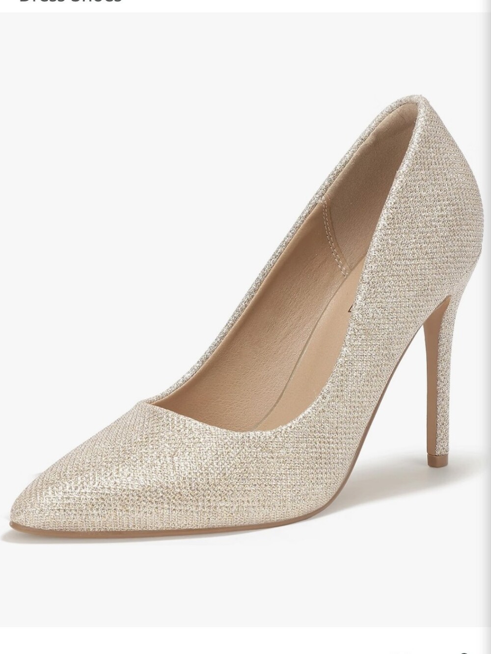 Women's Glitter Pointed-Toe High Heel Pumps - Gold